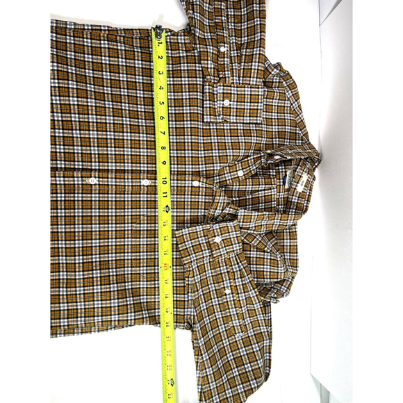 New J. Crew Mens Slim Button Down Shirt Size M Yellow Navy Blue Long Sleeve - Picture 7 of 14